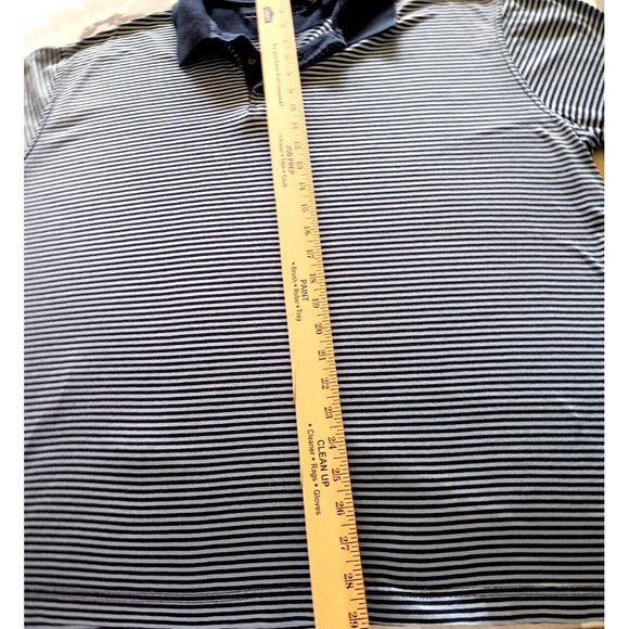 Kenneth Roberts Navy Blue Polo Shirt Men's XL Striped Polo 100% Cotton - Picture 6 of 6